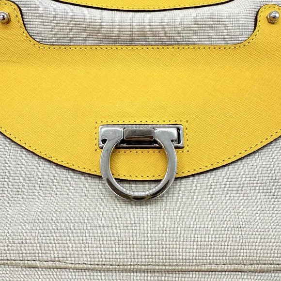 Salvatore Ferragamo Yellow and Cream Shoulder Bag - Picture 10 of 16
